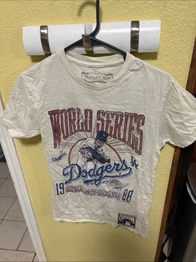 Mitchell & Ness Kids Los Angeles Dodgers World Series Graphic Tee - Cream